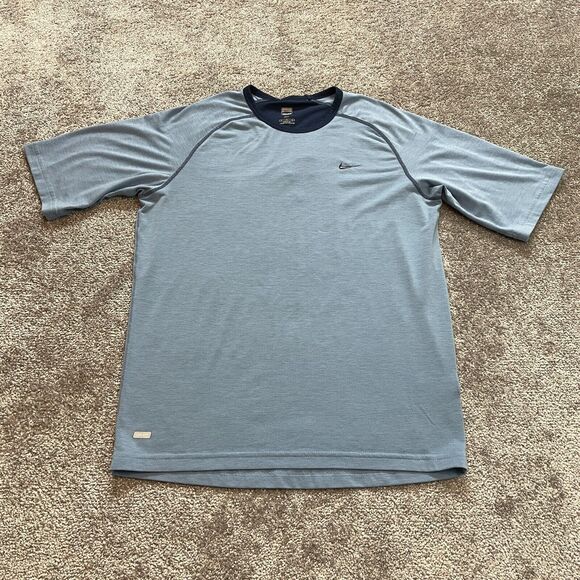 Nike Hockey Shirt Mens Medium Light blue Dri Fit 3/4 Sleeve soft Casual Adult - Picture 1 of 11